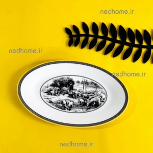 دیس بیضی 24 cm چینی زرین طرح ویلیج